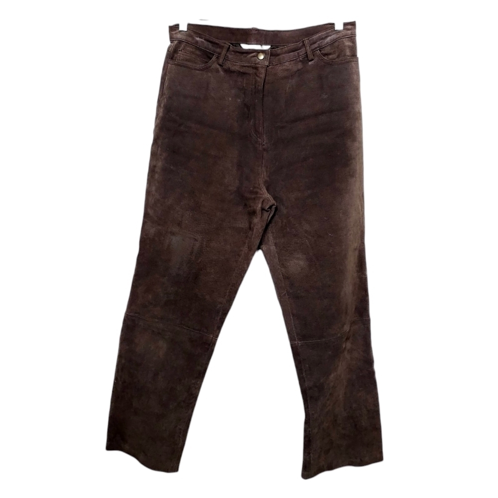 Vintage Chocolate Brown Suede High Rise Straight Leg Jeans 32 waist 28 inseam
